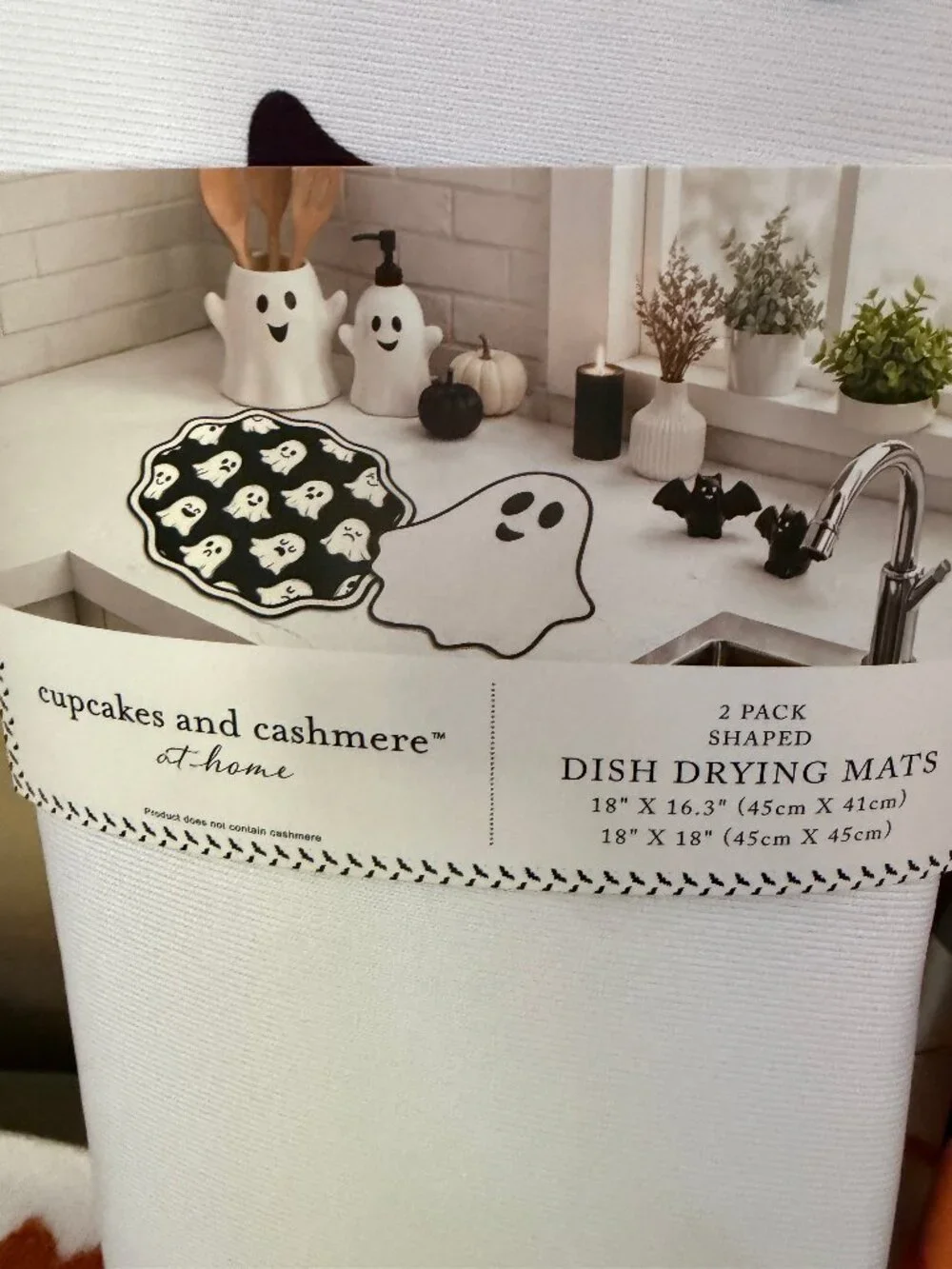 Cupcakes and Cashmere at home 2 pack shaped Halloween Dish Drying Mats YOU PICK